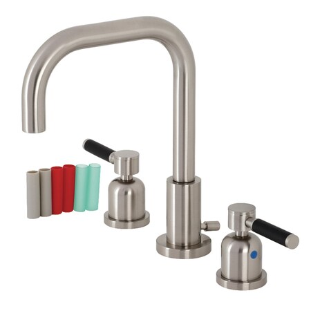Kingston Brass FSC8938DKL Kaiser Widespread Bathroom Faucet W/ Brass Pop-Up, Nickel FSC8938DKL